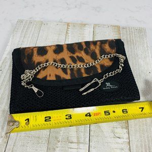 Buddy Pouch with clip chain leopard print